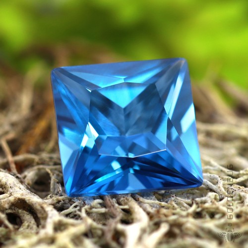 Genuine Spinel Loose Gemstone Square Princess Cut Top Quality Created Blue Stone - Picture 5 of 9