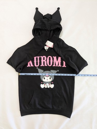 Kuromi by Sanrio Bioworld 3D Plush Ears Hoodie Sweatshirt XS Black Pink New NWT - Picture 6 of 8