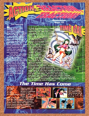 1992 Time Gal Sega CD Original Advertisement / Retro Wall Art v2