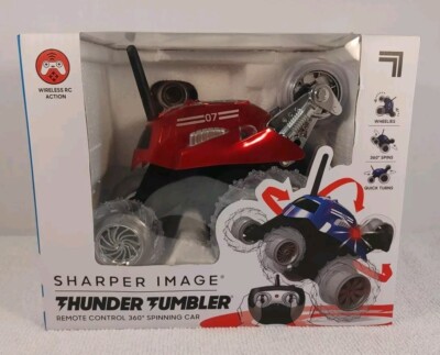 SHARPER IMAGE Red Thunder Tumbler 360 Spins, Wheelies Remote Control Toy RC Car