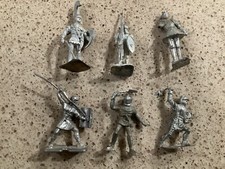 6 VINTAGE Medieval Metal Toy Soldier 54mm WAR GAME MINIATURES W