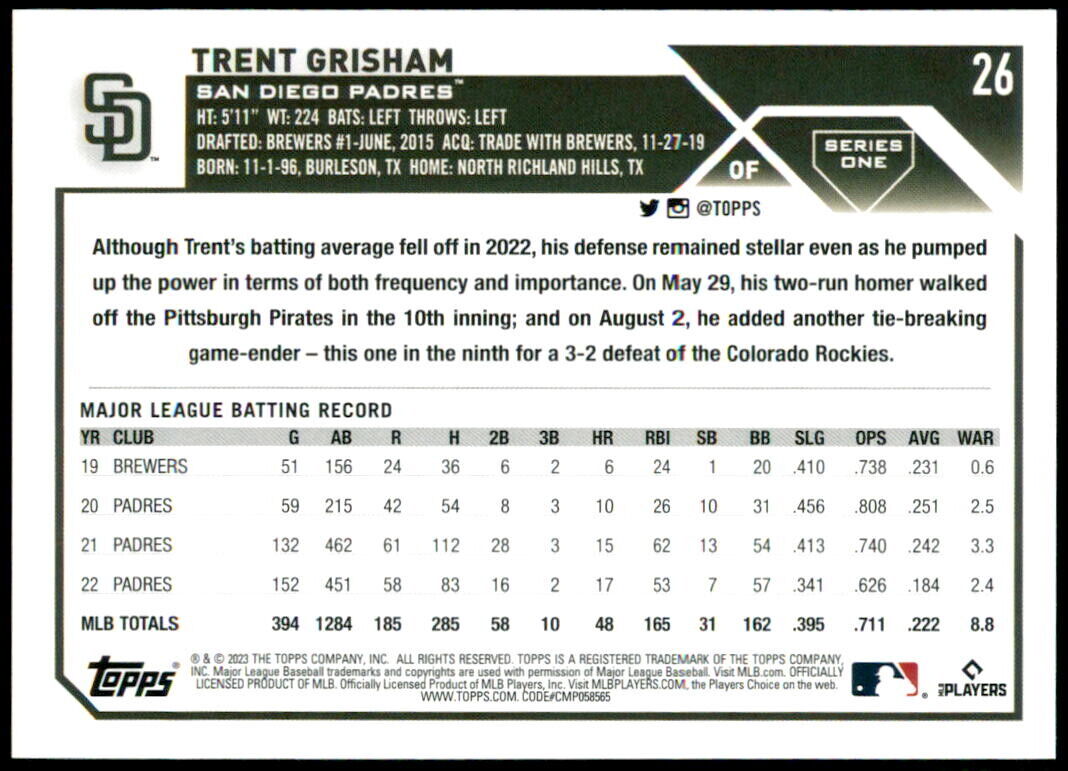 2023 Topps Baseball Cards Series 1 #1 - 165 You Pick Vets & Rookies - Picture 52 of 330