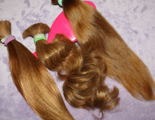 HAIR REBORN WIG 5.8oz Tot BABYFINE GOLDEN COPPER BLONDE BUNDLE PONYTAILS B22 - Picture 8 of 12