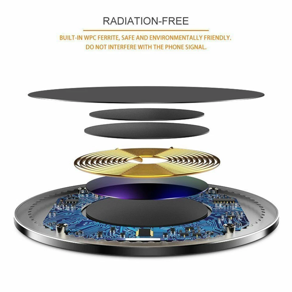 SUPER FAST Qi 10W WIRELESS PHONE CHARGER PAD FOR APPLE ANDROID SAMSUNG HUAWEI - Image 4 of 4