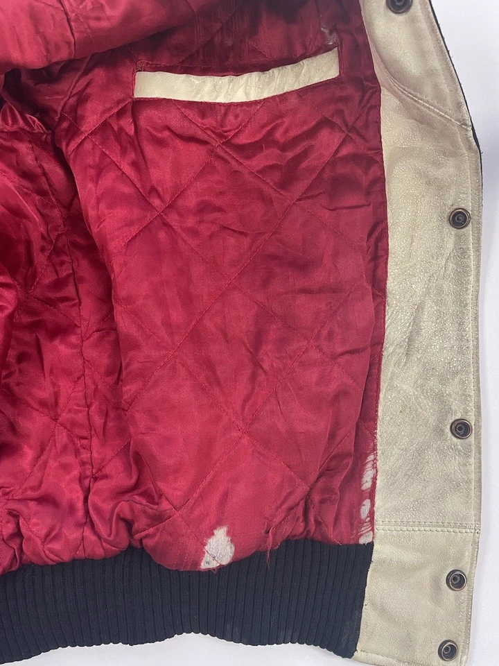 Chaqueta Universitaria Harley Davidson Motocicleta 50 Años Cuero Lana Talla XL De Colección Foto 3 de 4