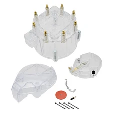 V8 Chevy GM Clear HEI Large Distributor Cap Rotor Kit SBC BBC  327 350 396 454
