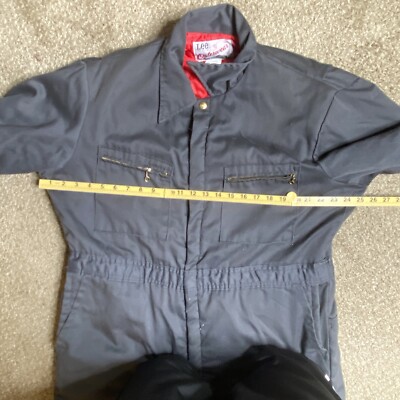 Vintage Lee Coveralls Mens Large Gray Union Made Outerwear Quilted