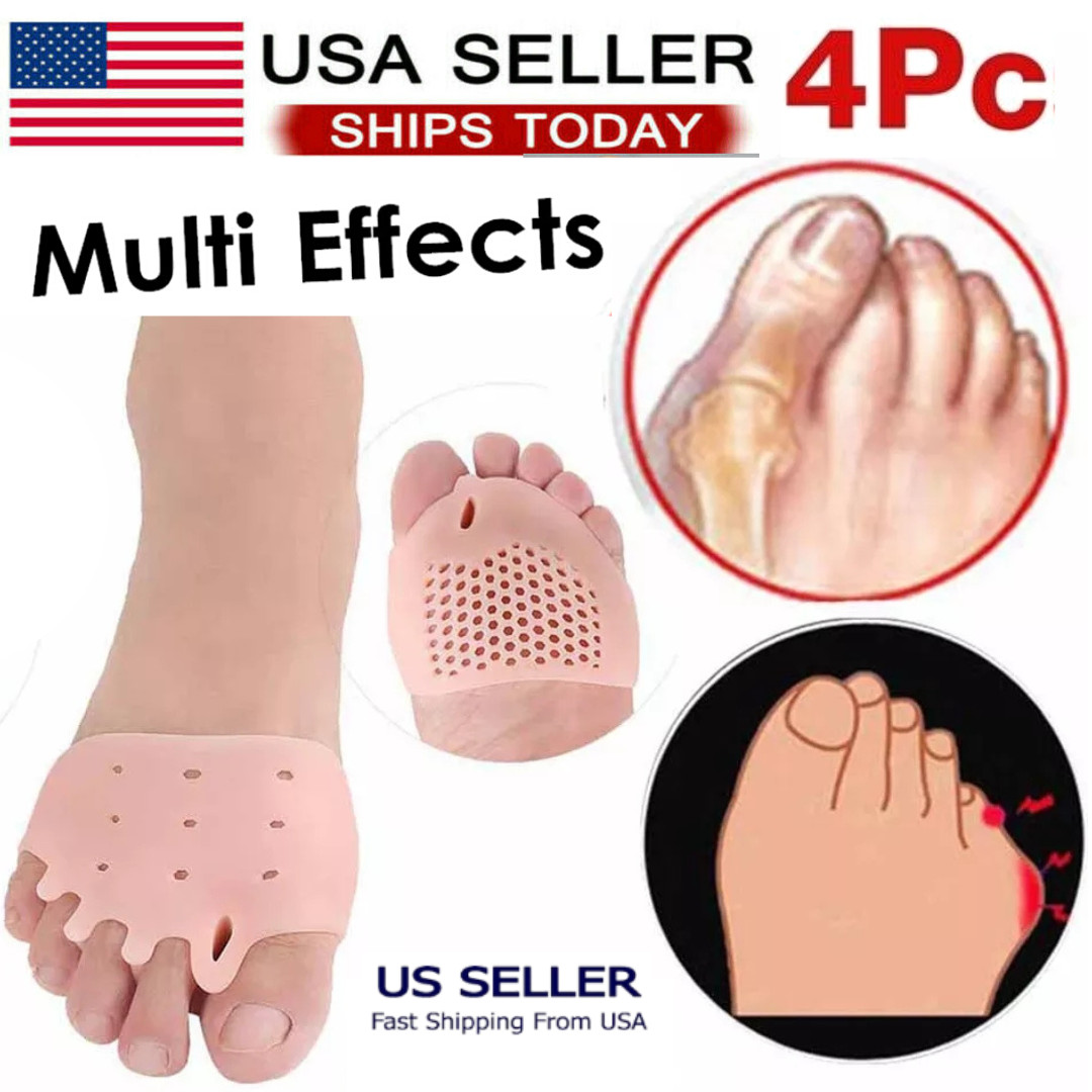 4xPlantillas Ortopédicas de Gel Aparatos para los dedos de los pies Almohadillas