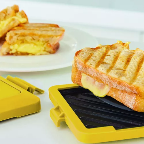 Mikrowelle Toastie Maker Sandwich Schnelles Frühstück Antihaft Panini Presse Grill - Bild 9 von 16