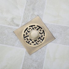 10cm 10cm Square Floor Drain Stainless Steel Deodorant Art Carved Cover Waste