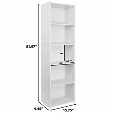5 Tier Bookcase Bookshelf Display Rack Storage Shelves Shelving Unit Indoor