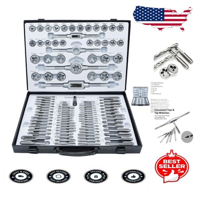 Durable Tap & Die Set with Adjustable Handles for Easy Thread Cutting M2-M18