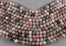 PRETTY NATURAL PINK OPAL 8MM ROUND BEADS 16" STRAND