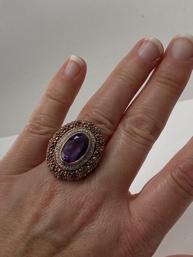 Dallas Prince Designs 5,06 Karat Amethyst und Diamant Rose Vermeil Ring Größe 9 - Bild 3 von 12
