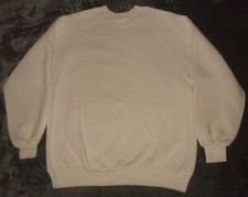 VTG RUSSELL SUPER WEIGHTS WHITE BLANK CREW NECK SWEATSHIRT LARGE USA 50/50 80s