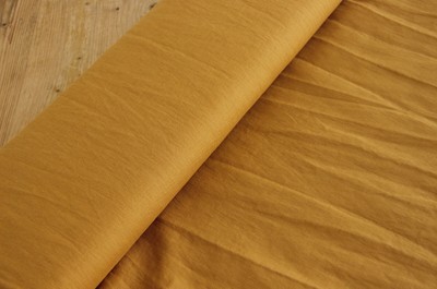 Washed Linen - 100% Leinen OCKER - Stoff Meterware leicht ** 50 cm x 135 cm **
