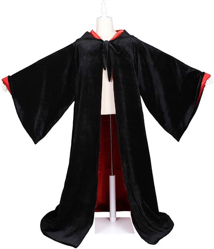 Velvet Wizard Robe with Satin Lined Hood and Sleeves - Picture 16 of 126