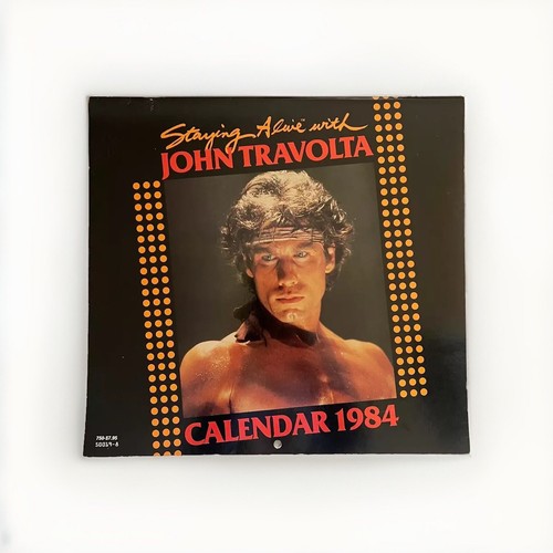 Calendario Staying Alive with John Travolta Vintage 1984 a todo color limpio 50019