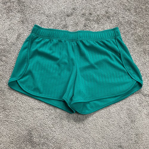 Athletic Works Active Shorts Womens Medium Green Elastic Waist Running Gym 32x4
