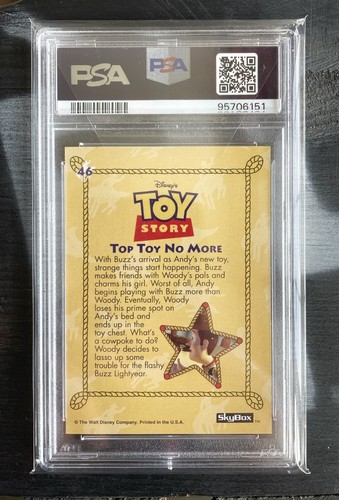 1995 SkyBox Toy Story #46 TOP TOY NO MORE Woody PSA 8 NM-MT - Disney Pixar - Picture 2 of 2