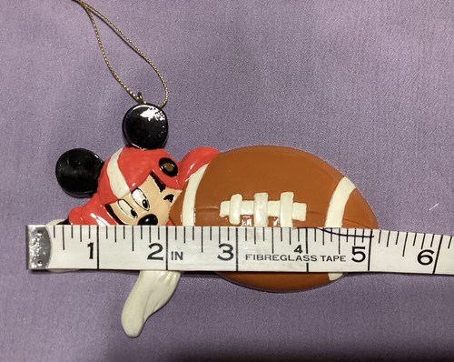 Vintage Disney Kurt Adler Mickey Mouse Football Wooden Handcrafted Ornament - Picture 6 of 6