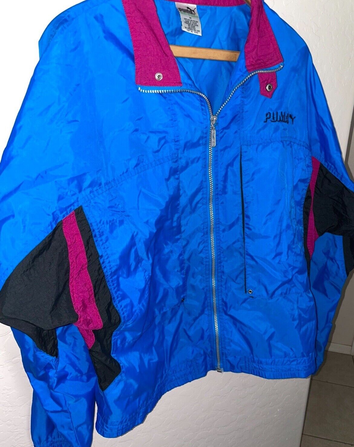 Vintage 90s Puma Windbreaker Jacket Colorblock An… - image 2