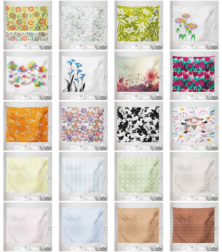 Ambesonne Floral Botany Microfiber Tapestry Wall Hanging Decor in 5 Sizes