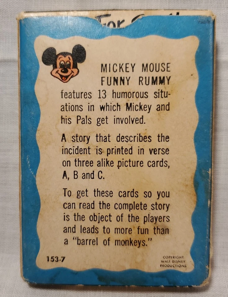 Juego de Cartas Mickey Mouse Divertido Rummy39 (13×3) + 2 Cartas de Cuento + 1 Tarjeta de Reglas De Colección Foto 2 de 4