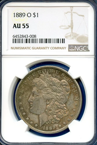 1889 O NGC AU55 Morgan Silver Dollar $1 US Mint Rare Key Date Coin 1889-O AU-55 