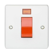 Crabtree Capital 4016/3 45A Switch Red Neon Double Pole White