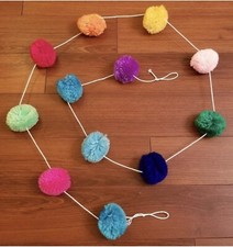 Rainbow Pom Pom Garland