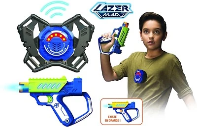 2x Kinder Spiel Pistole SilverLit Blaster Lazer MAD 2 Spielmodi Jungspistole NEU