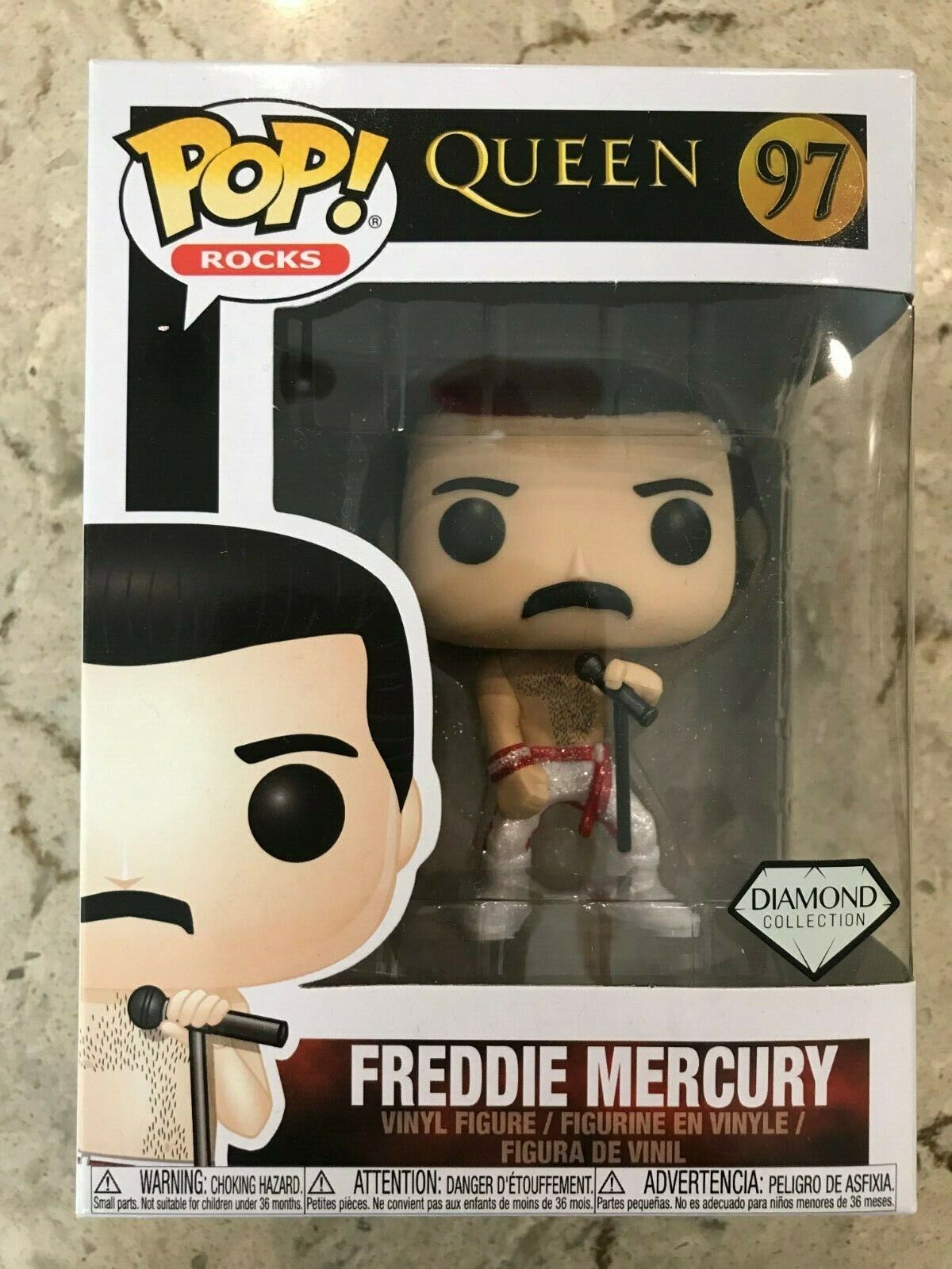 FUNKO POP ROCKS Queen 97 Freddie Mercury Diamond Collection Exclusive - NEW!! |