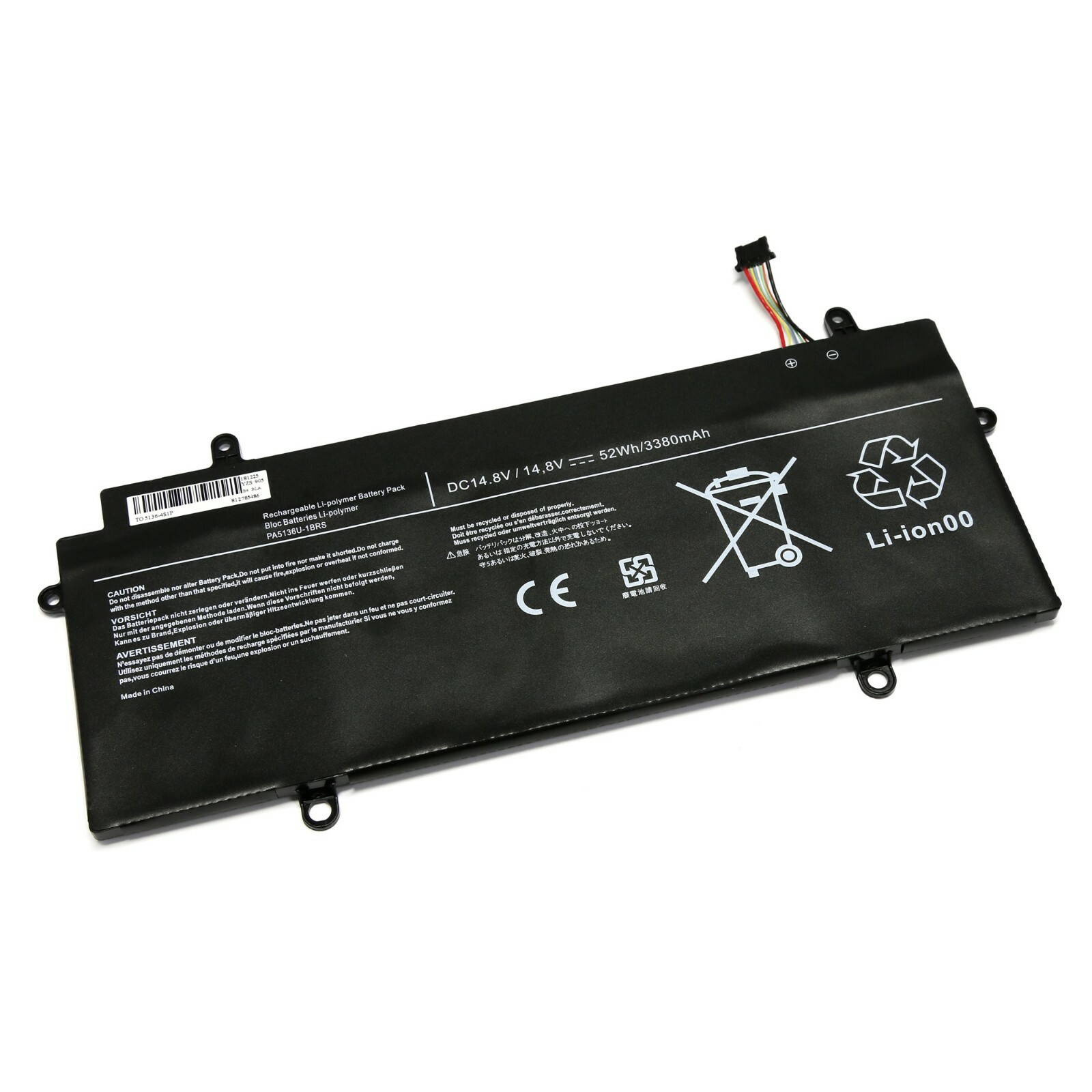 Batterie pour ordinateur portable Toshiba Portege Z30-A-12N 14.8V alimentation interne