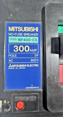 MITSUBISHI NF400-CS CIRCUIT BREAKER 300A 3P 600V 25KA UNDER