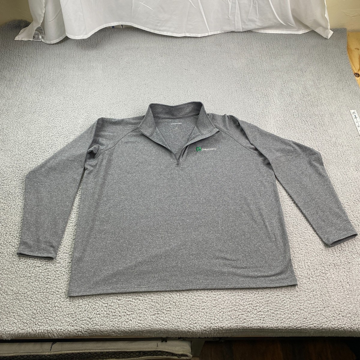 Paycom 1/4 Zip Shirt Men 3XL XXXL Gray Mock Neck Company