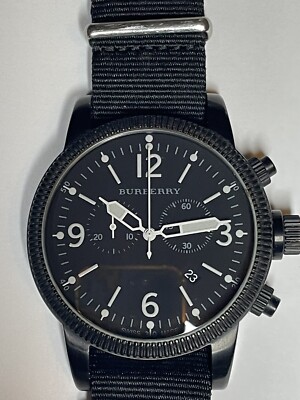 Burberry Endurance Pilot Chronograph Black BU7809 Boxs/Manual +