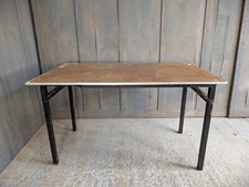 Early 1970?s Vintage Fold Away Heavy Duty ?Burgess? Steel + Ply Table