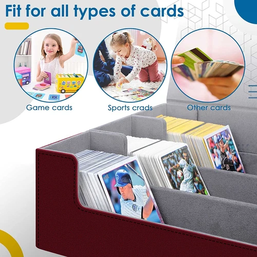3-reihige Aufbewahrungsbox Baseball Basketball Trading 1800+ Sport Karten Halter Deck Case - Bild 7 von 11