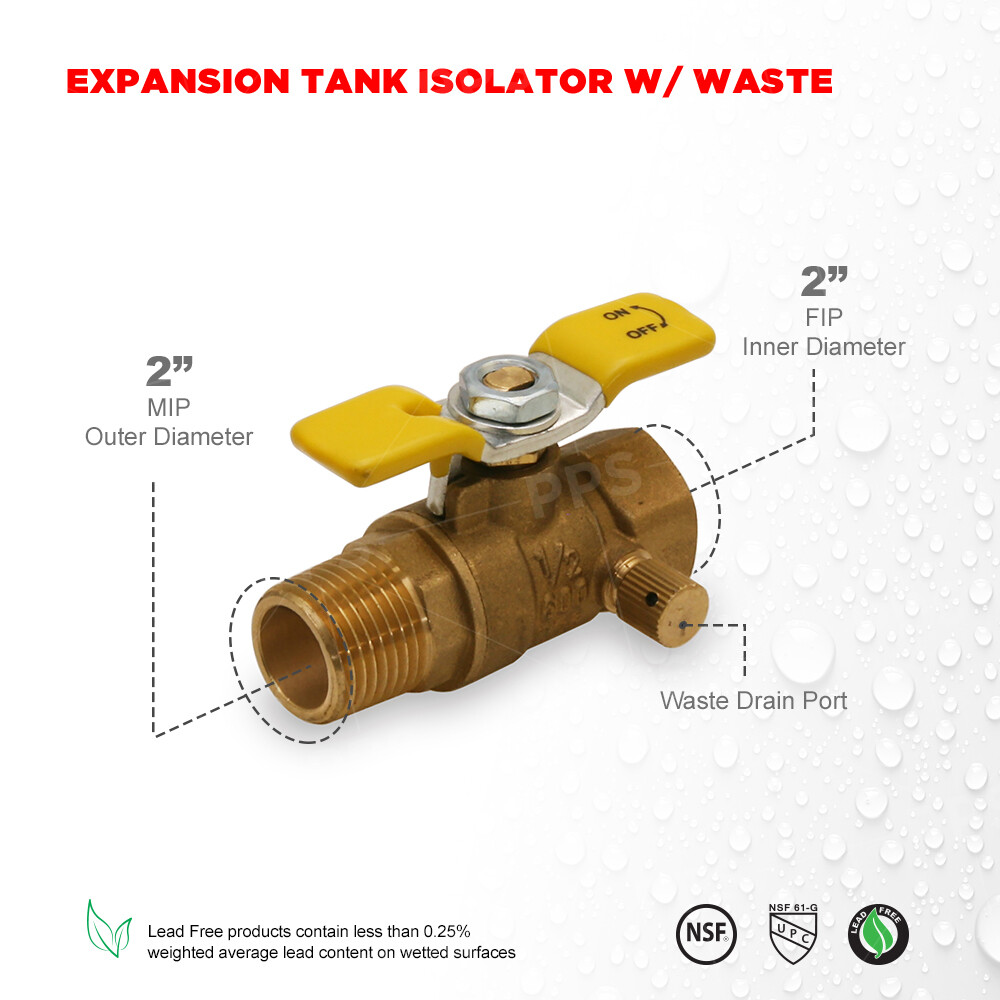 Midline Valve Expansion Tank Isolator Relief Valve with Drain, 1/2 in.FIP;  Brass | eBay