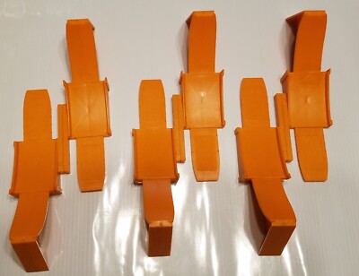 3 Vintage Mattel Hot Wheels Redline Era Orange Track 360° Loop Base