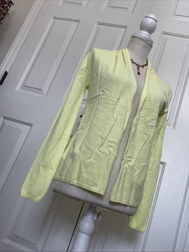 PREMISE Citrine Cardigan Sweater XS NEW Yellow Green Open Front - Picture 4 of 15