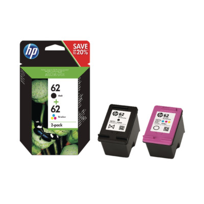 HP 62 Schwarz & Farbe Tintenpatronen für ENVY 5540 7640 Tintenstrahldrucker (N9J71AE)