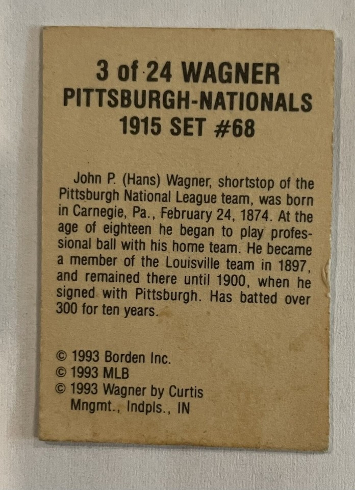 Pin's Cracker Jack Vintage - Joueur De Baseball Honus Wagner (Pittsburgh Nationals) - Collection