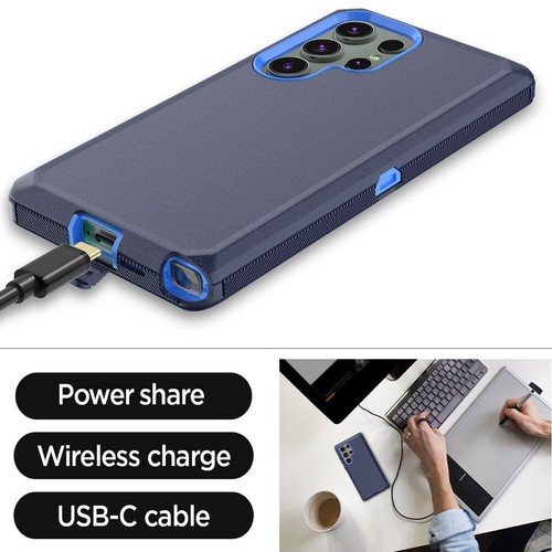 Blue For Samsung Galaxy S23 FE S23 Plus/Ultra Case Heavy Duty Cover / Belt Clip - Picture 4 of 14