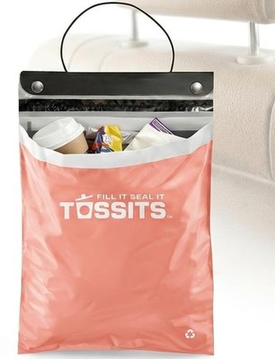 Disposable Car Trash Bag Hanging (Pink, Set of 7) - Leak-Proof, Smell-Proof A...