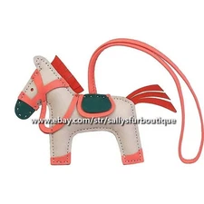 Sallys Handmade Real Leather Horse Saddle Bag Key Chain Ring Charm Pendant