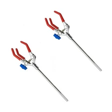 LabZhang 2 Pcs Lab Clamp 3 Prong Finger with Rubber-Coated Large Grip,Scienti...