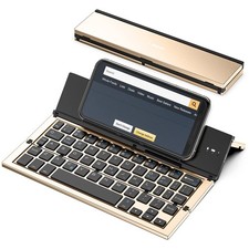 Folding Bluetooth Keyboard, Wireless Foldable Keyboard with Portable Pocket S...