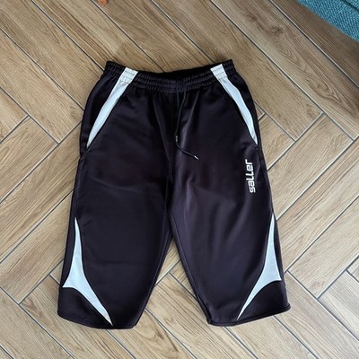 Saller 3/4 Trainingshosen, Jorts, Fußballhosen, Schwarz, M